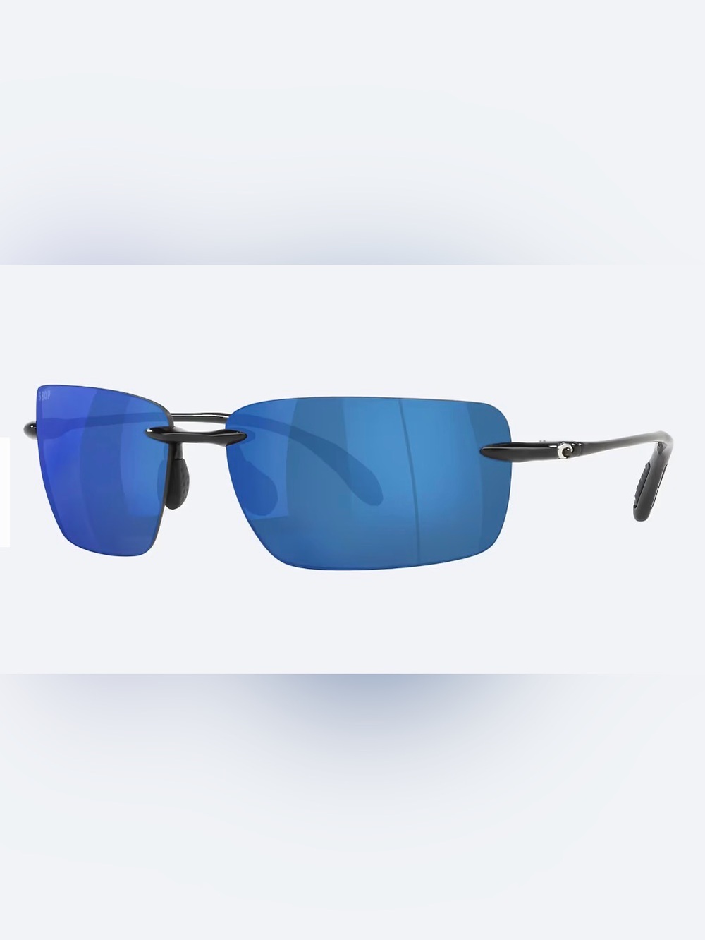 Costa Gulf Shore Shiny Black with Blue Polarized Lenses, Cloth, & Case